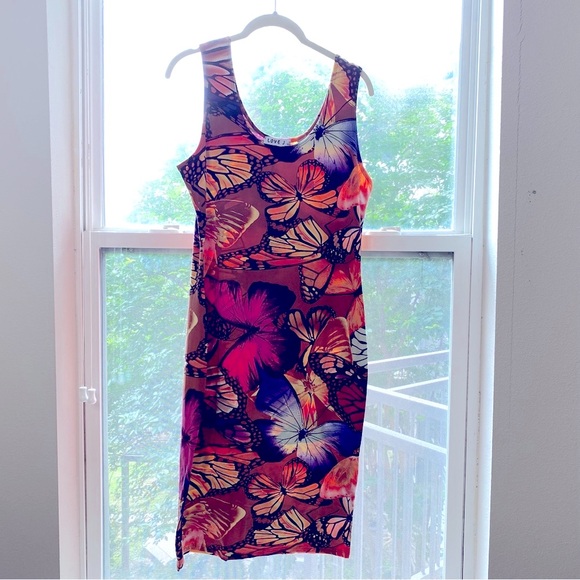 JULIA Love Dress New 1X Plus Rust Butterfly Print Scuba Fit Midi - Picture 8 of 8
